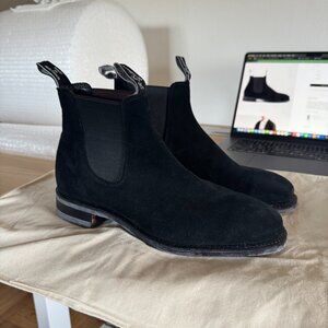 R.M. Williams Comfort Craftsman Black Suede Chelsea Boots (UK 7.5)